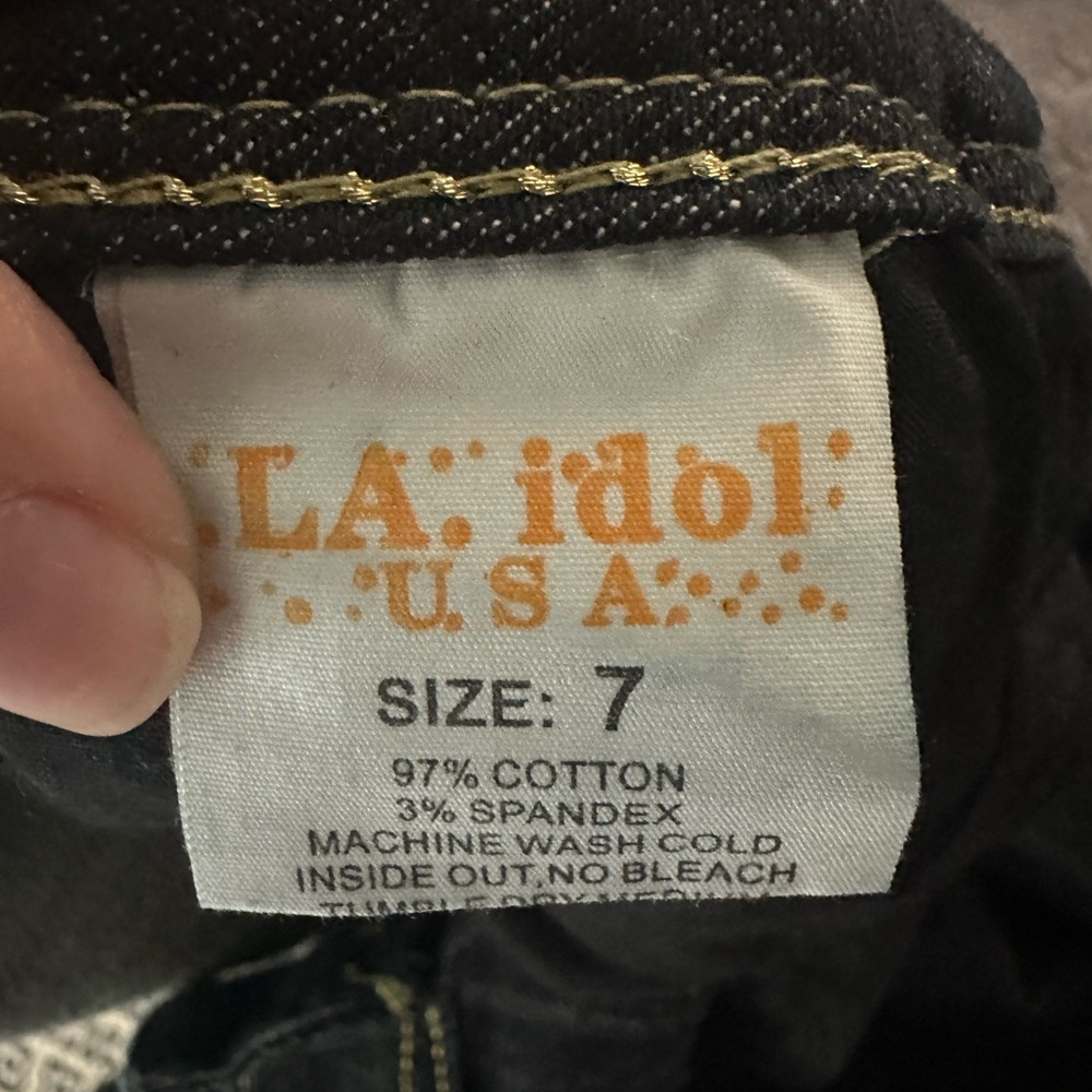 LA Idol designer dark wash jeans size 7 - Picture 3 of 3